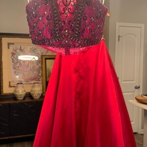 Alyce Paris Red and Black Prom Dress